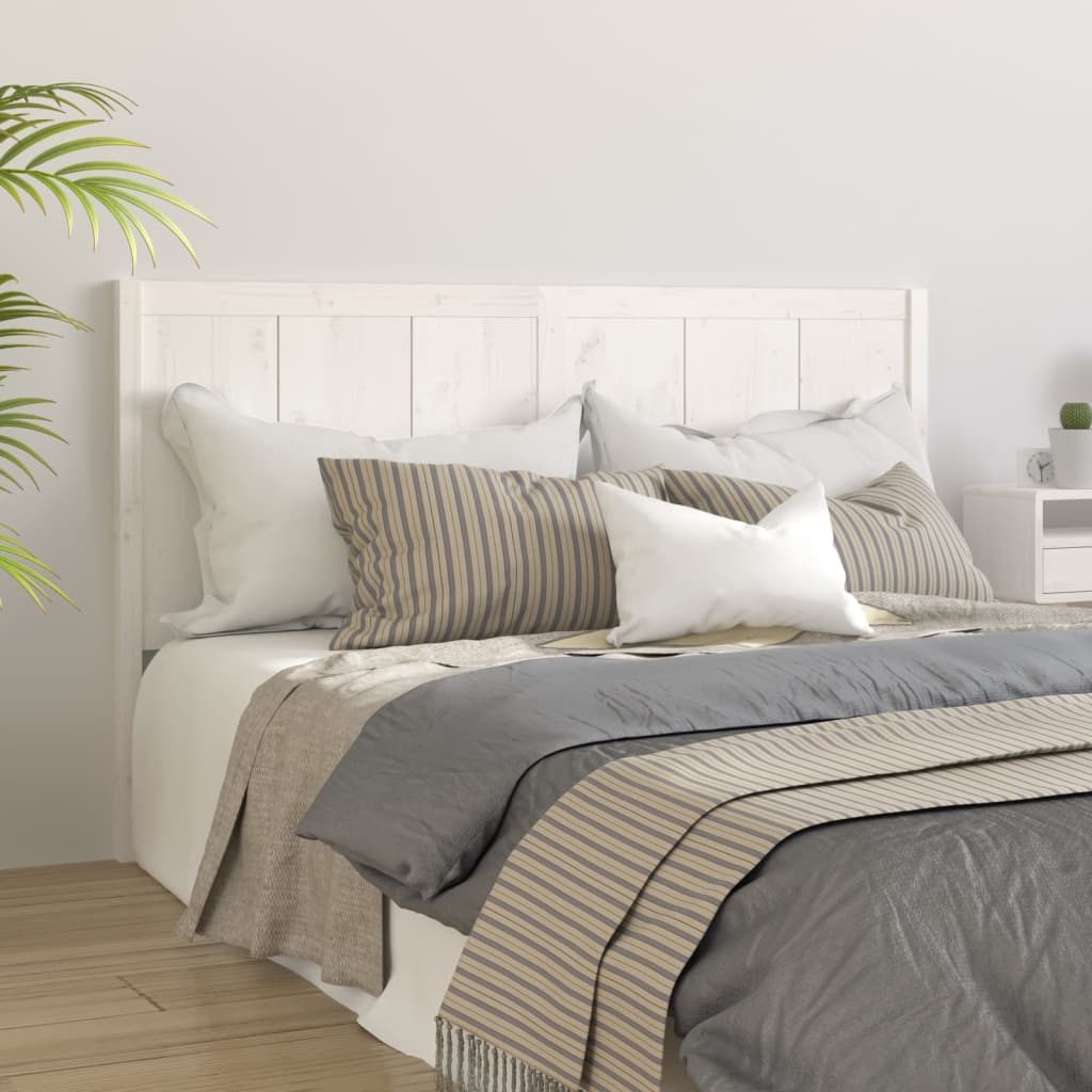 Κεφαλάρι Κρεβατιού Λευκό 155,5 x 4 x 100 εκ. Μασίφ Ξύλο Πεύκου