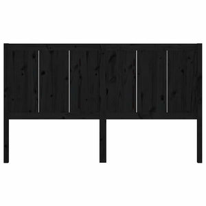 Κεφαλάρι Κρεβατιού Μαύρο 155,5x4x100 εκ. από Μασίφ Ξύλο Πεύκου