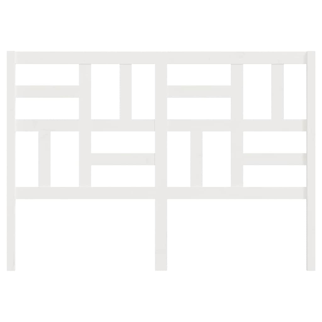 Κεφαλάρι Κρεβατιού Λευκό 146x4x104 εκ. Μασίφ Ξύλο Πεύκου