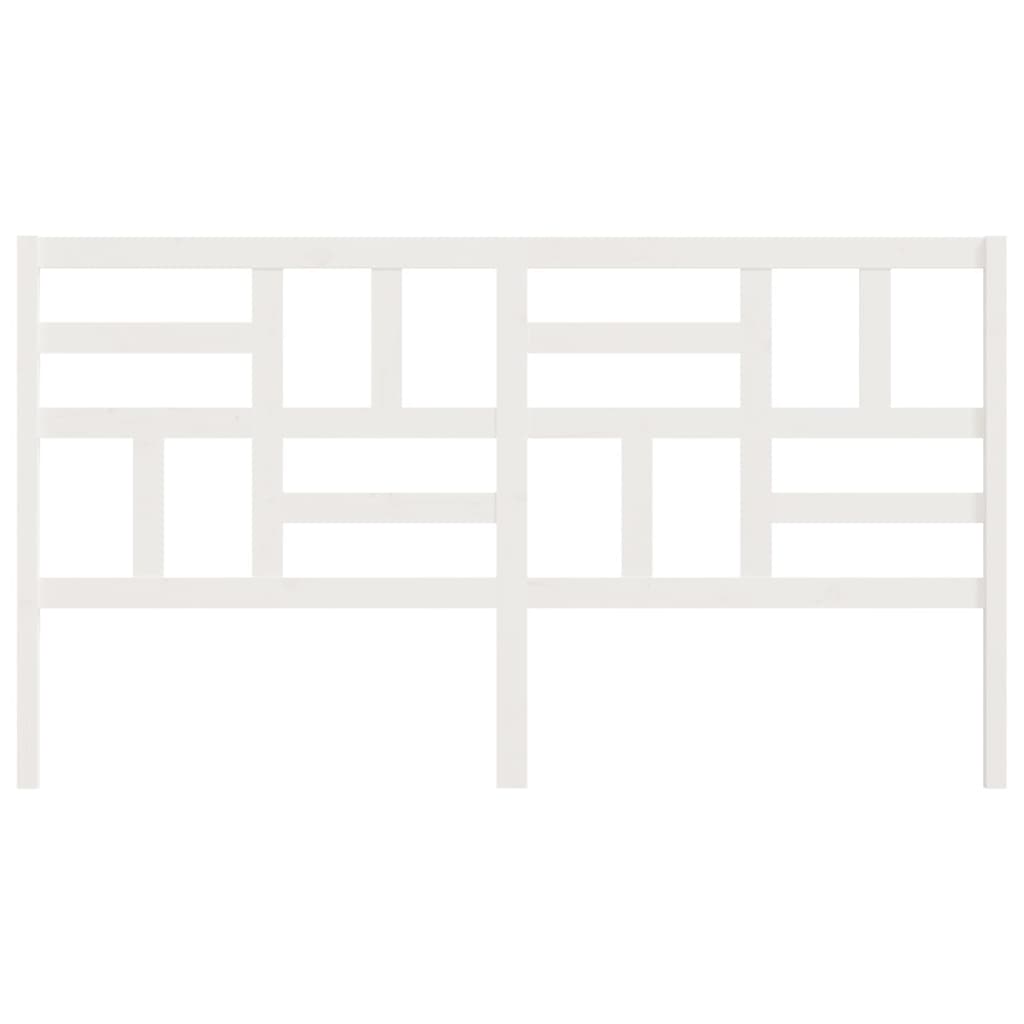 Κεφαλάρι Κρεβατιού Λευκό 166 x 4 x 104 εκ. Μασίφ Ξύλο Πεύκου