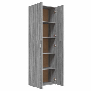 Ντουλάπα Γραφείου Γκρι Sonoma 60x32x190 εκ. Επεξεργασμένο Ξύλο