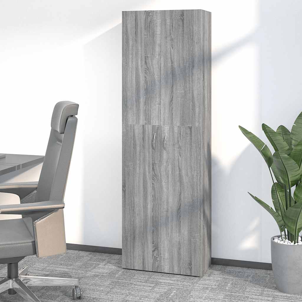 Ντουλάπα Γραφείου Γκρι Sonoma 60x32x190 εκ. Επεξεργασμένο Ξύλο