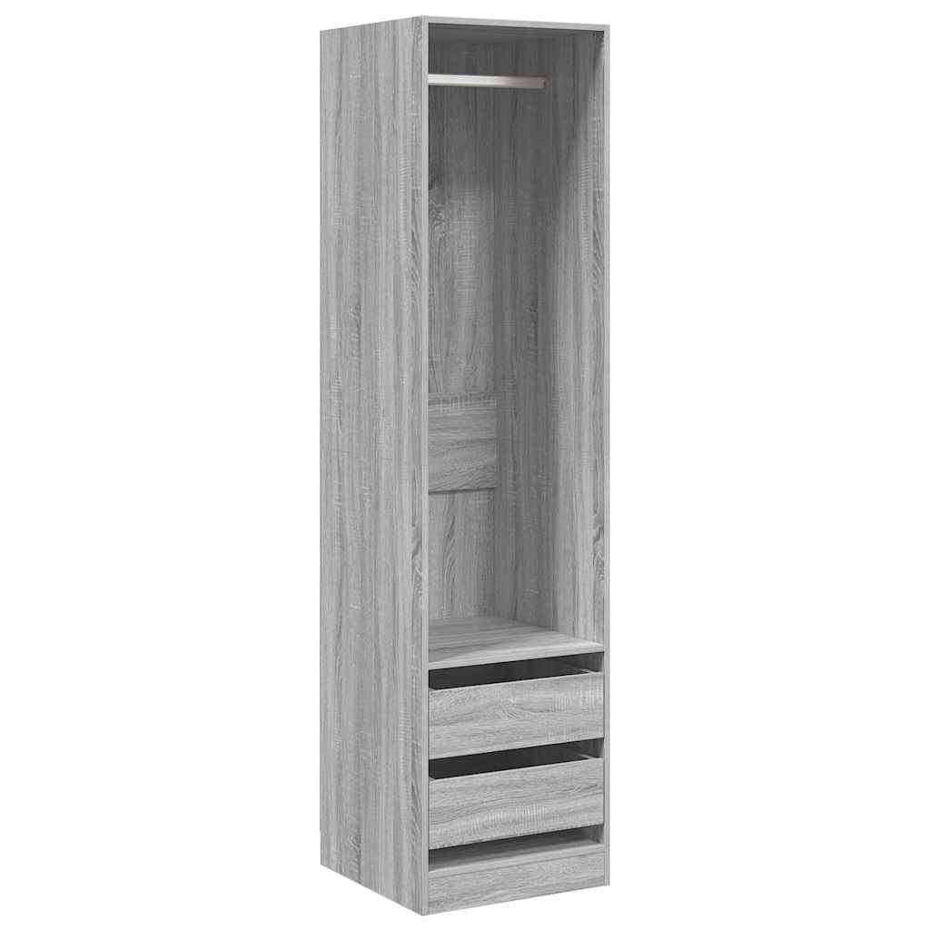 Ντουλάπα με Συρτάρια Γκρι Sonoma 50 x 50 x 200 εκ Επεξεργ. Ξύλο
