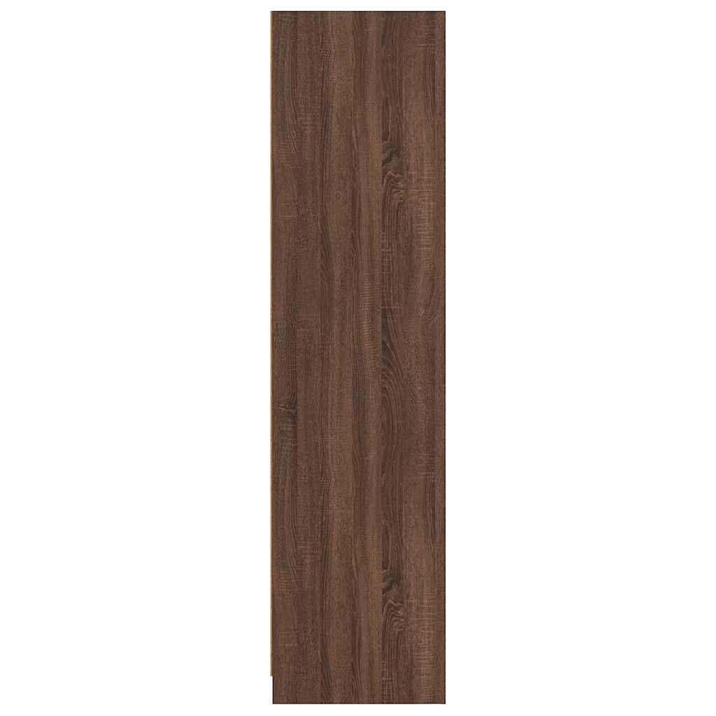 Ντουλάπα με Συρτάρια Καφέ Δρυς 50x50x200 εκ. Επεξεργασμένο Ξύλο