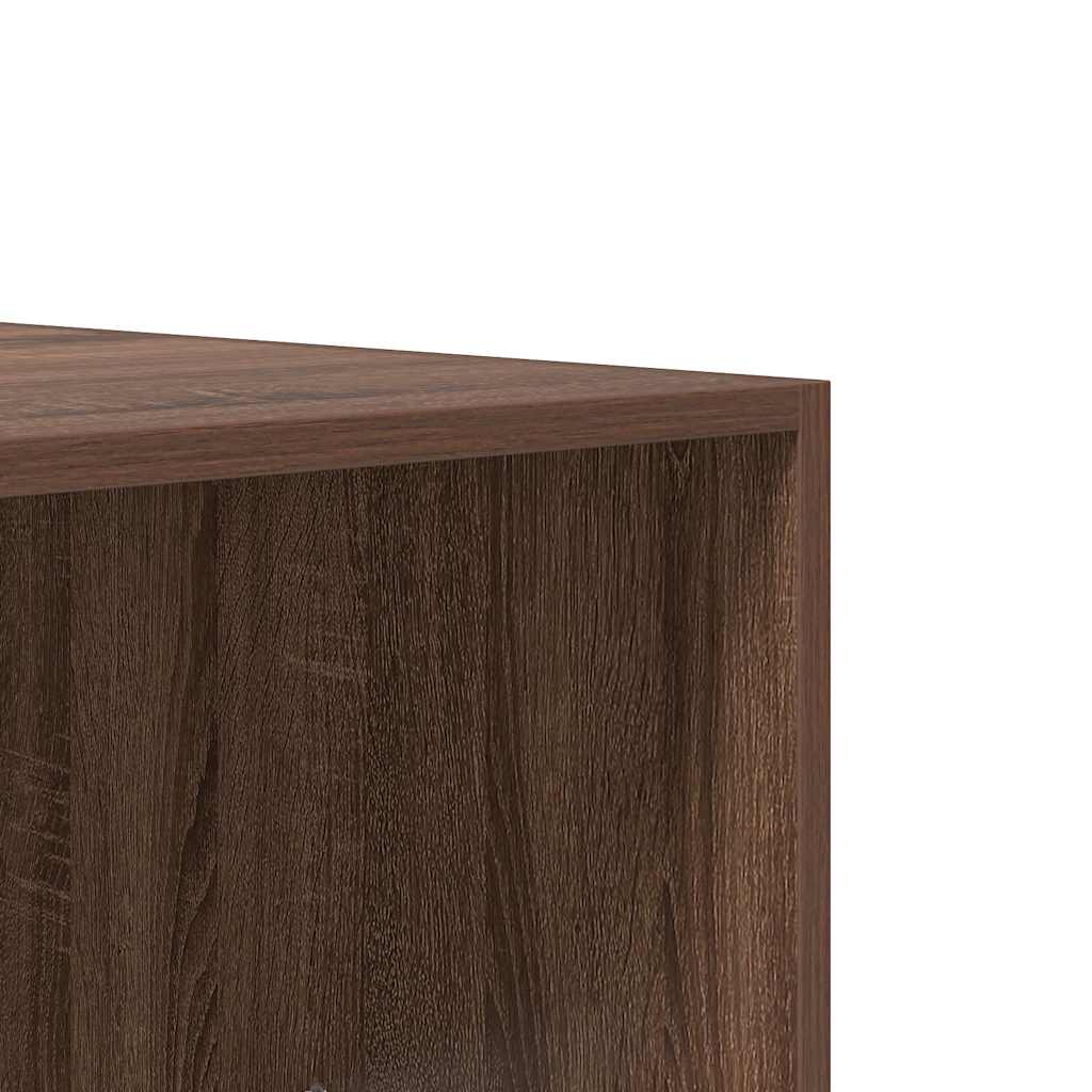 Ντουλάπα με Συρτάρια Καφέ Δρυς 50x50x200 εκ. Επεξεργασμένο Ξύλο