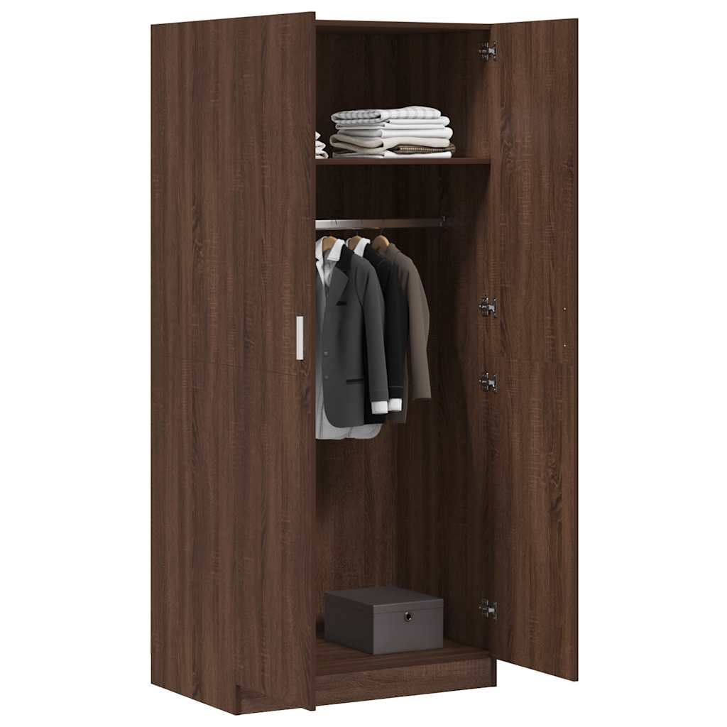 Ντουλάπα Καφέ Δρυς 80 x 52 x 180 εκ. από Επεξεργασμένο Ξύλο