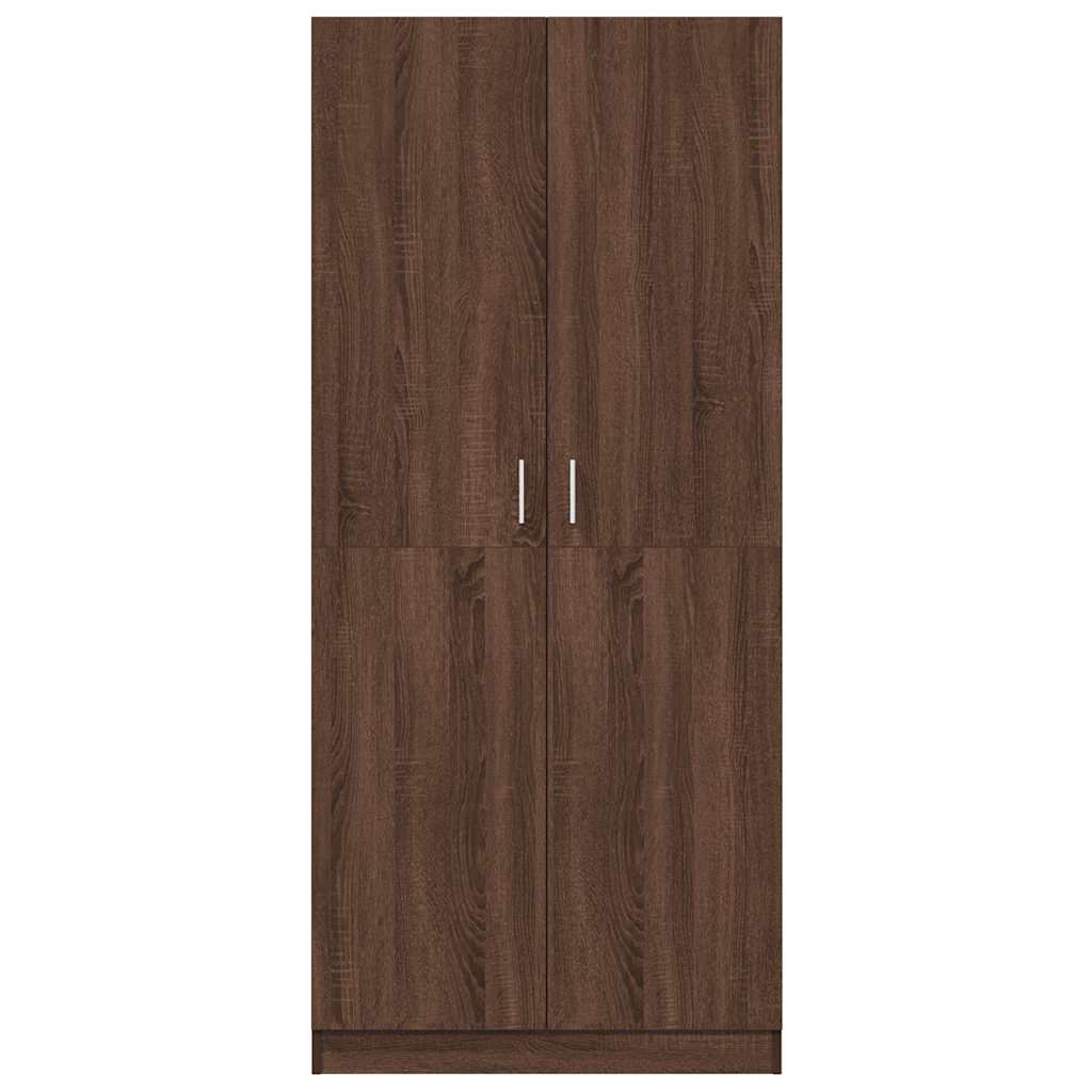 Ντουλάπα Καφέ Δρυς 80 x 52 x 180 εκ. από Επεξεργασμένο Ξύλο