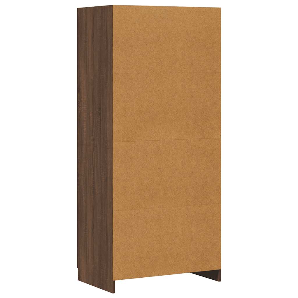 Ντουλάπα Καφέ Δρυς 80 x 52 x 180 εκ. από Επεξεργασμένο Ξύλο