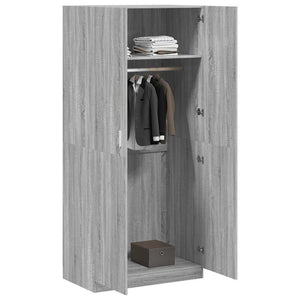 Ντουλάπα Γκρι Sonoma 90 x 52 x 200 εκ. από Επεξεργασμένο Ξύλο - Pakobazaar