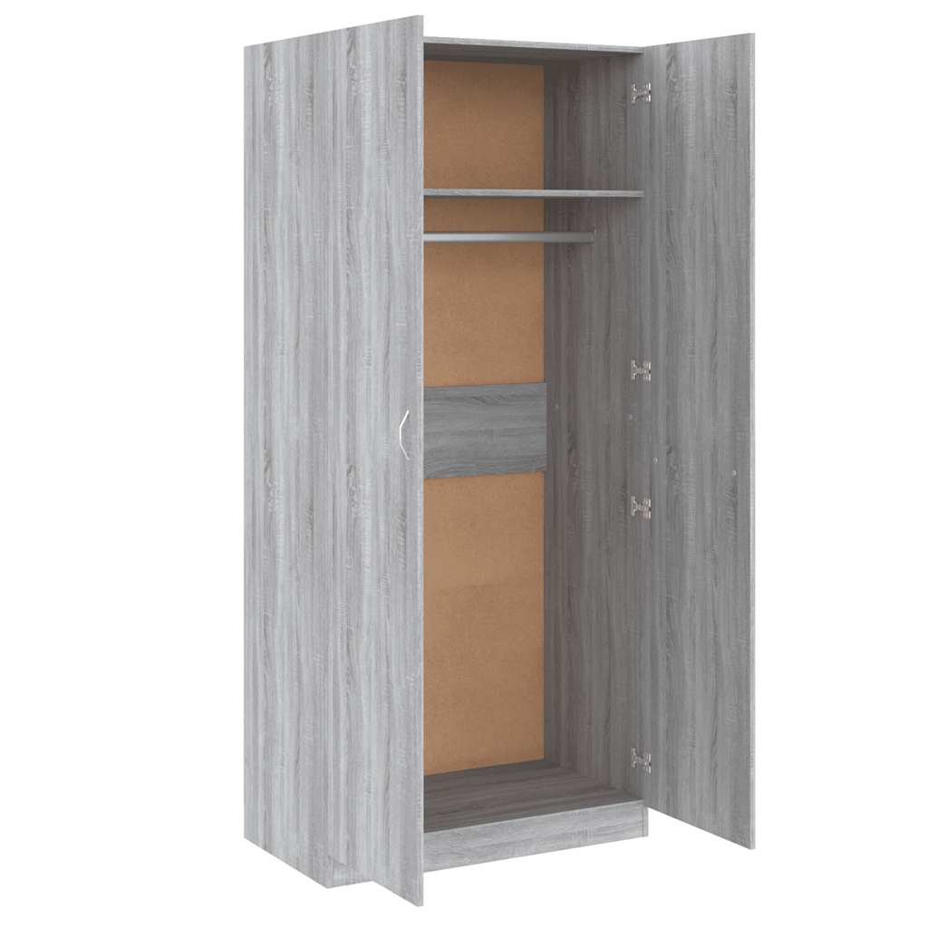 Ντουλάπα Γκρι Sonoma 90 x 52 x 200 εκ. από Επεξεργασμένο Ξύλο - Pakobazaar
