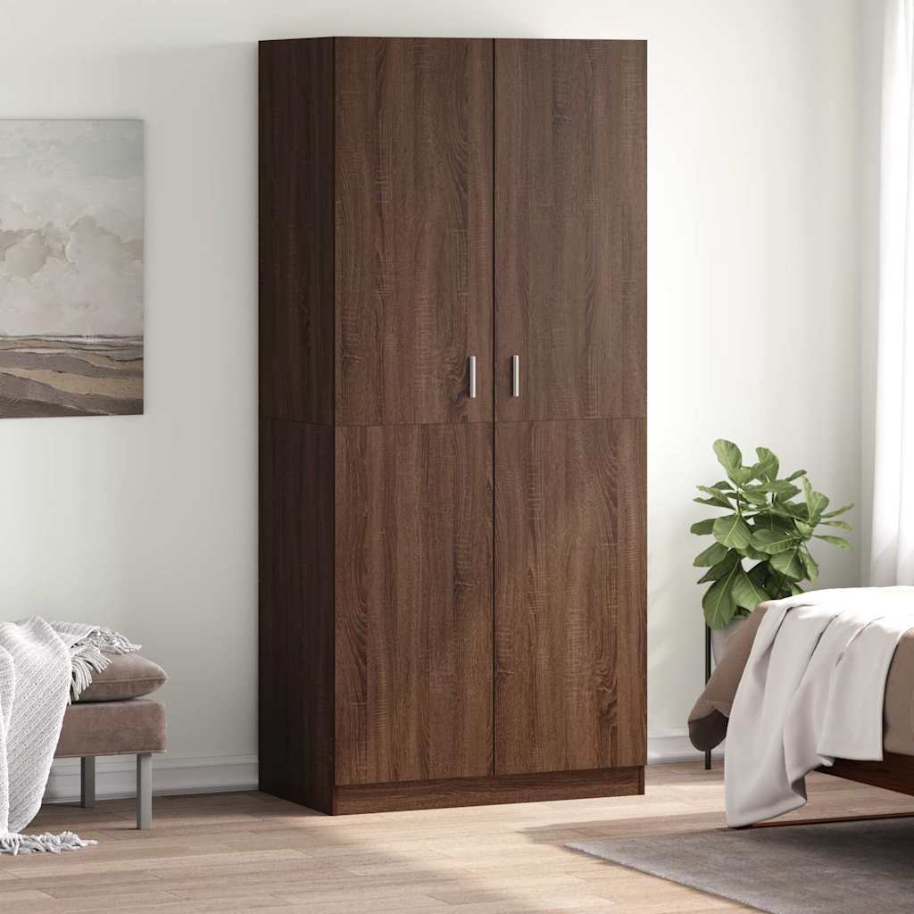 Ντουλάπα Καφέ Δρυς 90 x 52 x 200 εκ. από Επεξεργασμένο Ξύλο