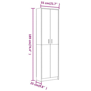 Ντουλάπα Χολ Γκρι Sonoma 55x25x189 εκ. από Επεξεργασμένο Ξύλο