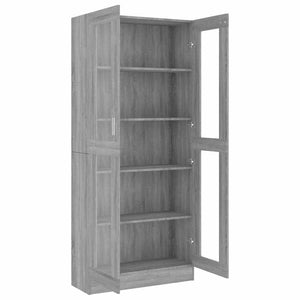 Βιτρίνα Γκρι Sonoma 82,5x30,5x185 εκ. από Επεξεργασμένο Ξύλο - Pakobazaar