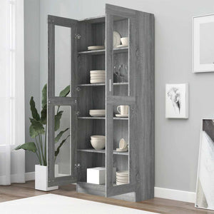 Βιτρίνα Γκρι Sonoma 82,5x30,5x185 εκ. από Επεξεργασμένο Ξύλο - Pakobazaar