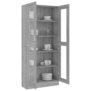 Βιτρίνα Γκρι Sonoma 82,5x30,5x185 εκ. από Επεξεργασμένο Ξύλο - Pakobazaar