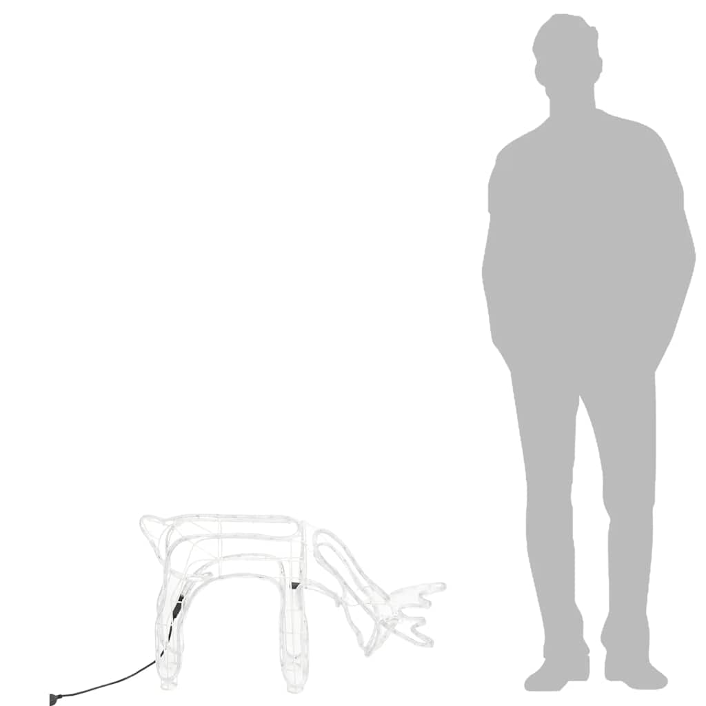 Χριστουγεννιάτικος Τάρανδος Θερμό Λευκό 73 x 31 x 45 εκ. - Pakobazaar