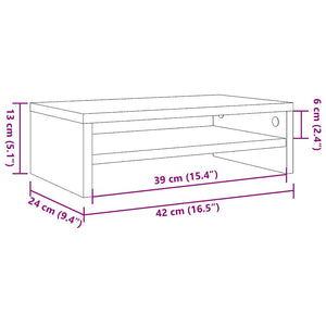 Βάση Οθόνης Γκρι Sonoma 42 x 24 x 13 εκ. από Επεξεργασμένο Ξύλο - Pakobazaar