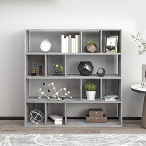Βιβλιοθήκη Γκρι Sonoma 110x24x110 εκ. από Επεξεργασμένο Ξύλο
