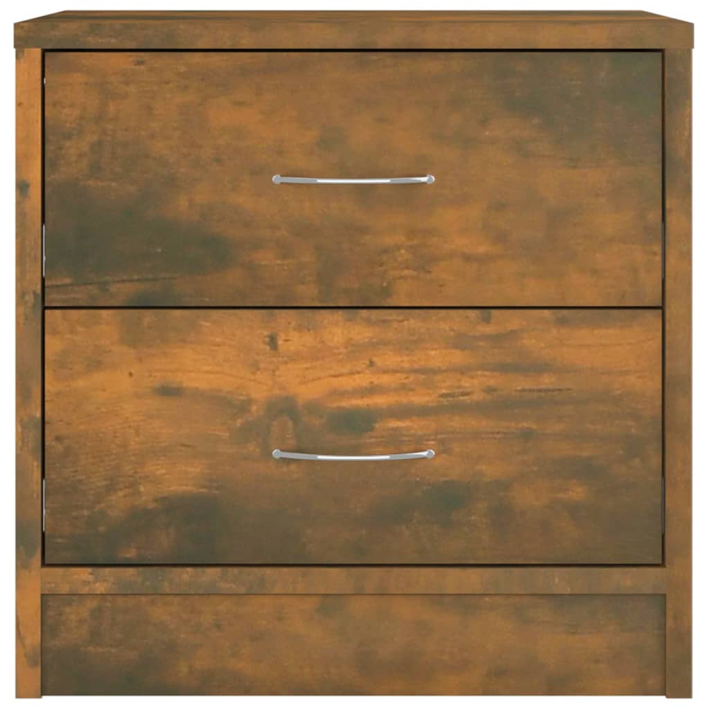 Κομοδίνα 2 τεμ. Καπνιστή Δρυς 40x30x40 εκ. από Επεξεργ. Ξύλο