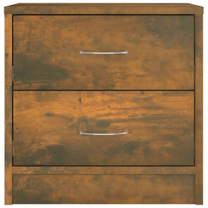 Κομοδίνα 2 τεμ. Καπνιστή Δρυς 40x30x40 εκ. από Επεξεργ. Ξύλο