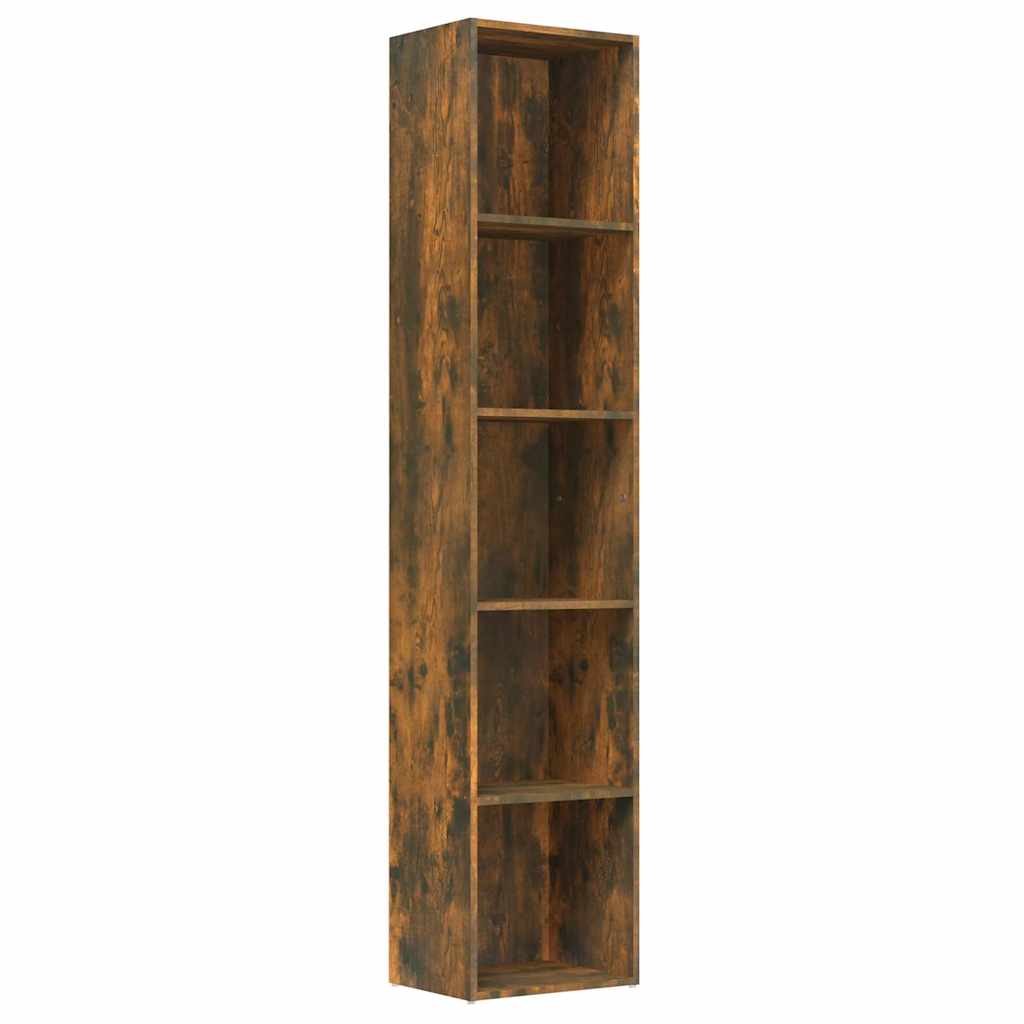 Βιβλιοθήκη Καπνιστή Δρυς 40 x30x189 εκ. από Επεξεργασμένο Ξύλο