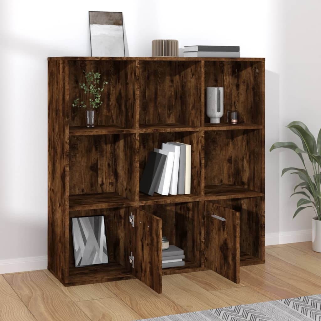 Βιβλιοθήκη Καπνιστή Δρυς 98 x 30 x 98 εκ. - Pakobazaar