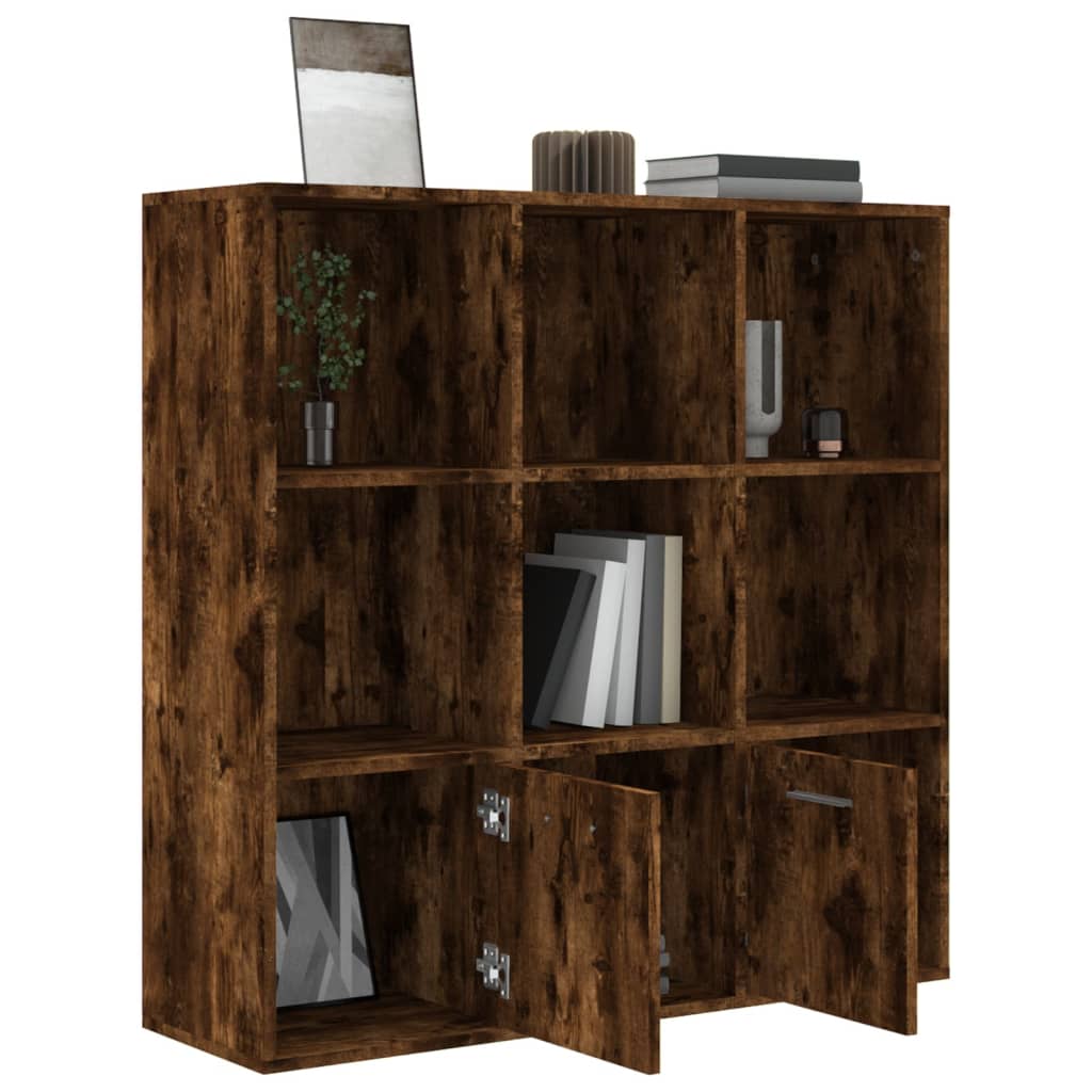 Βιβλιοθήκη Καπνιστή Δρυς 98 x 30 x 98 εκ. - Pakobazaar