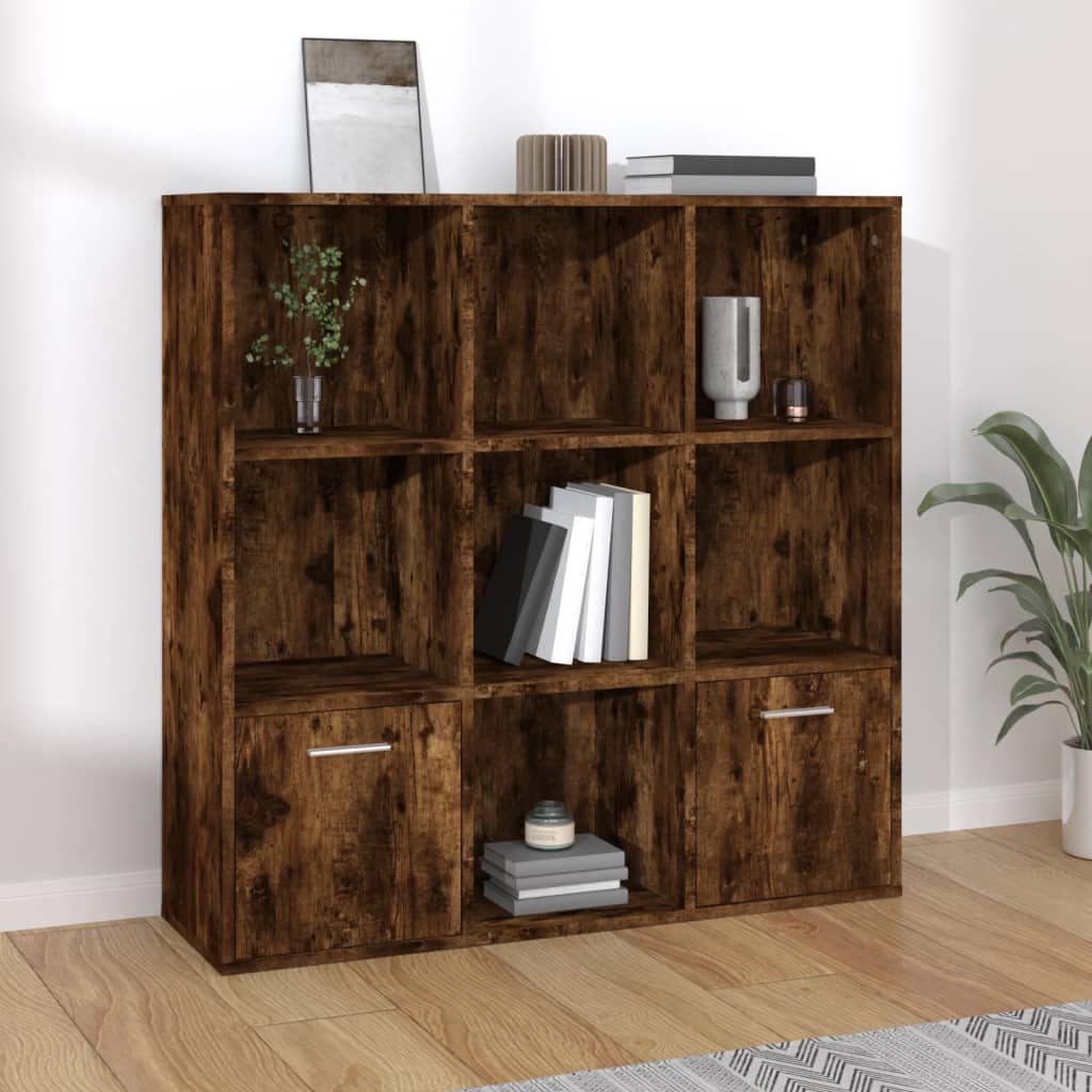 Βιβλιοθήκη Καπνιστή Δρυς 98 x 30 x 98 εκ. - Pakobazaar