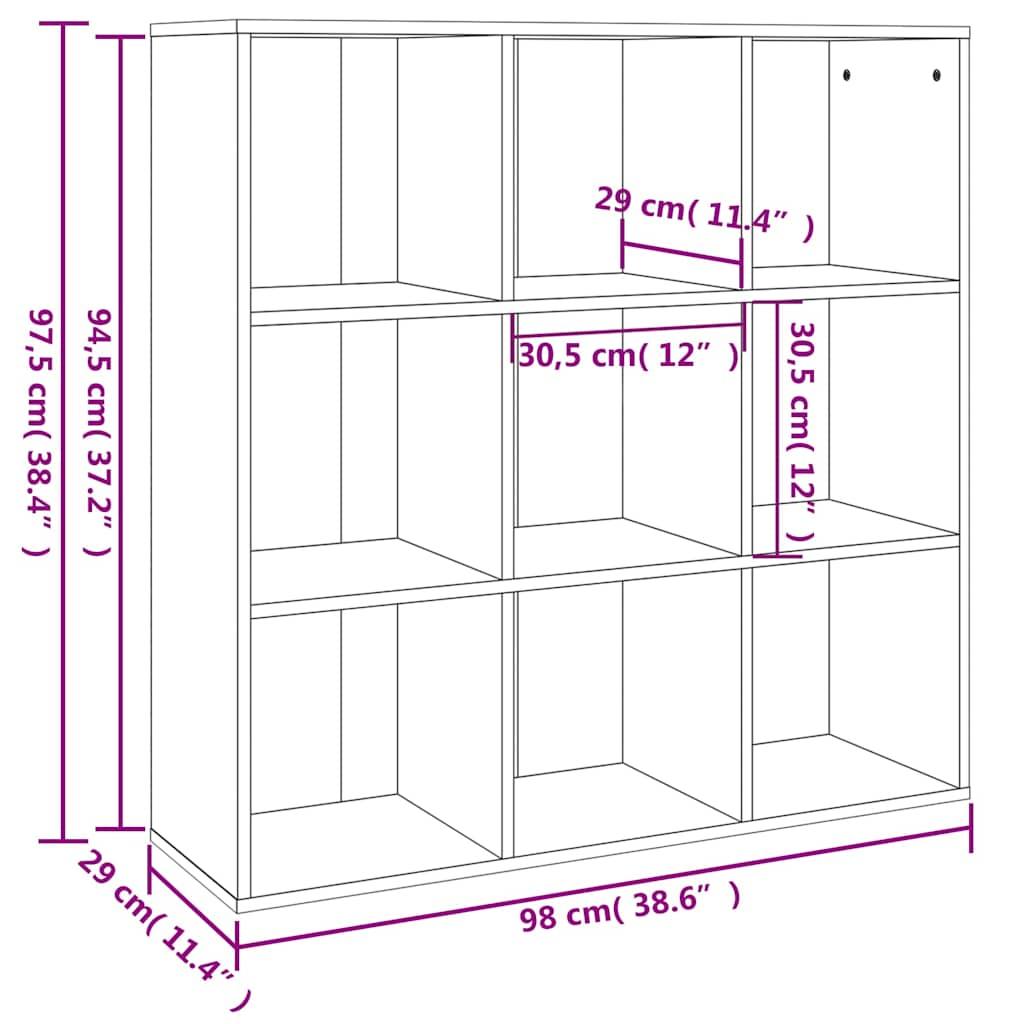 Βιβλιοθήκη Καφέ Δρυς 98 x 29 x 97,5 εκ.