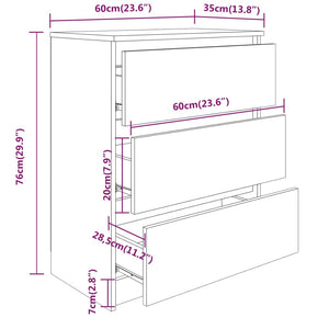 Συρταριέρα Γκρι Sonoma 60 x 35 x 76 εκ. από Επεξεργασμένο Ξύλο