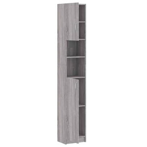 Ντουλάπι Μπάνιου Γκρι Sonoma 32x25,5x190 εκ. Επεξεργασμένο Ξύλο - Pakobazaar