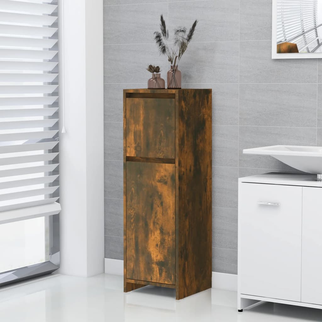 Ντουλάπι Μπάνιου Καπνιστή Δρυς 30x30x95 εκ. Επεξεργασμένο Ξύλο - Pakobazaar