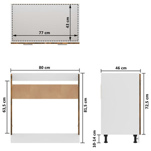 Ντουλάπι Νιπτήρα "Lyon" Καπνιστή Δρυς 80x46x81,5 εκ. από Τεχνητό Ξύλο - Pakobazaar