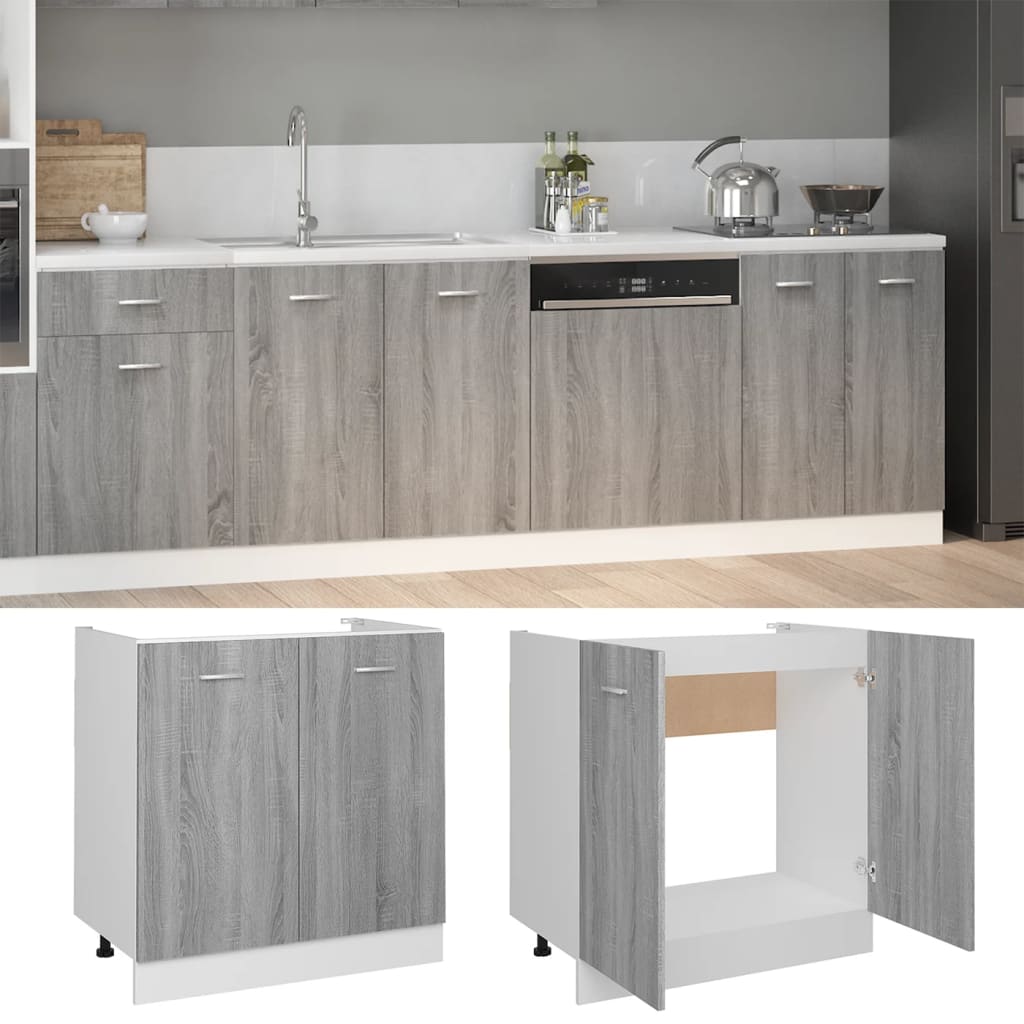 Ντουλάπι Νιπτήρα "Lyon" Γκρι Sonoma 80x46x81,5 εκ. από Τεχνητό Ξύλο