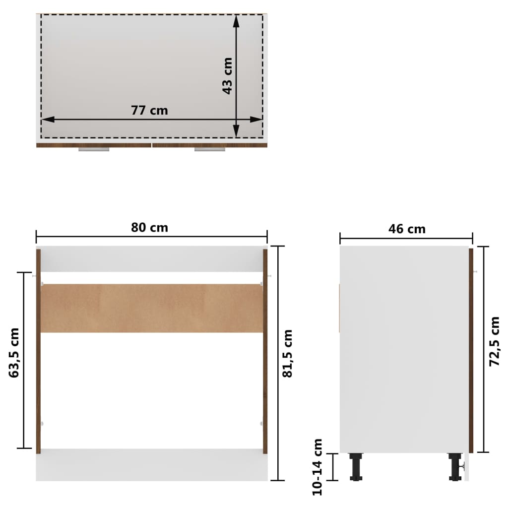 Ντουλάπι Νιπτήρα "Lyon" Καφέ Δρυς 80x46x81,5 εκ. από Τεχνητό Ξύλο