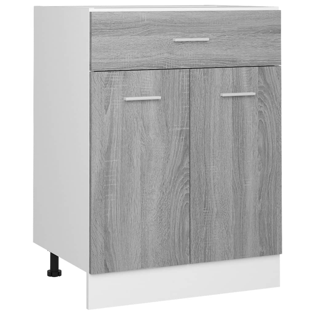 Ντουλάπι με Συρτάρια "Lyon" Γκρι Sonoma 60x46x81,5 εκ. από Τεχνητό Ξύλο - Pakobazaar