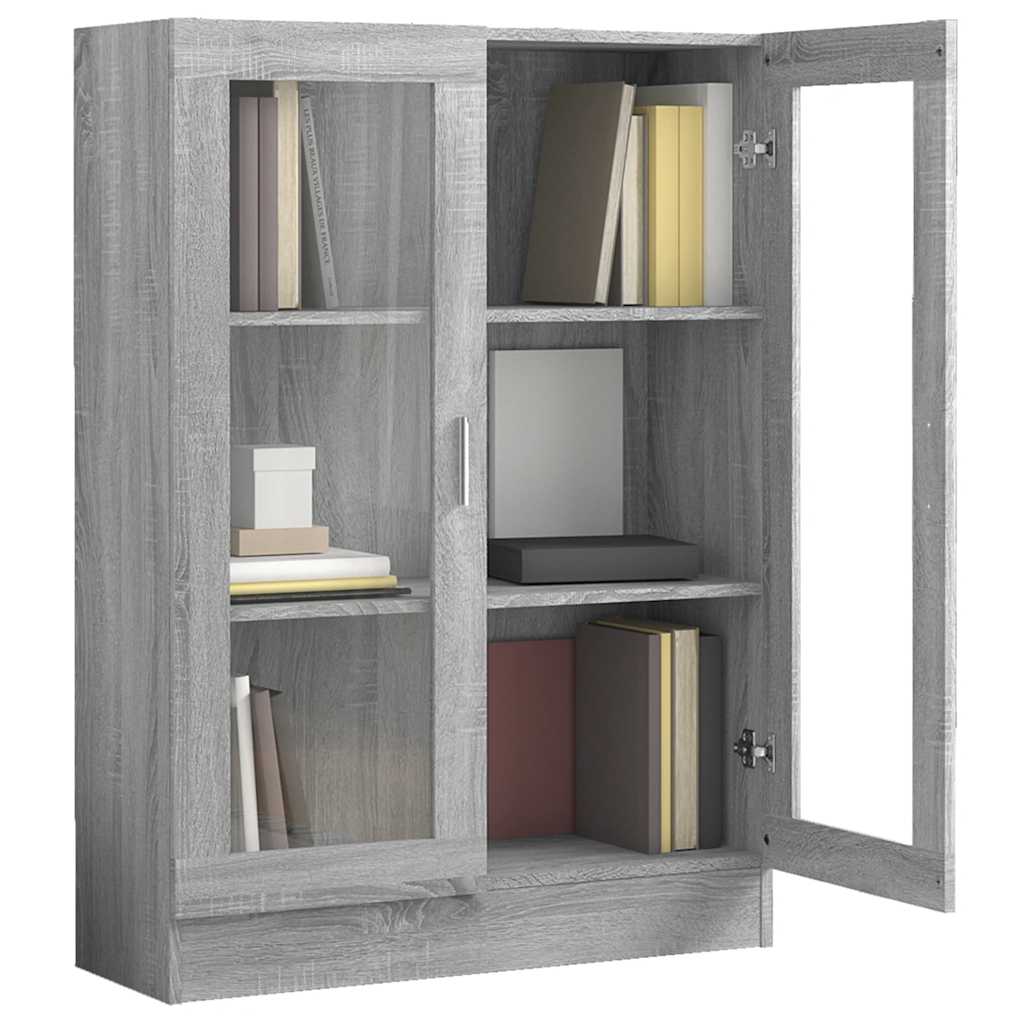 Βιτρίνα Γκρι Sonoma 82,5 x 30,5 x 115 εκ. Επεξεργασμένο Ξύλο