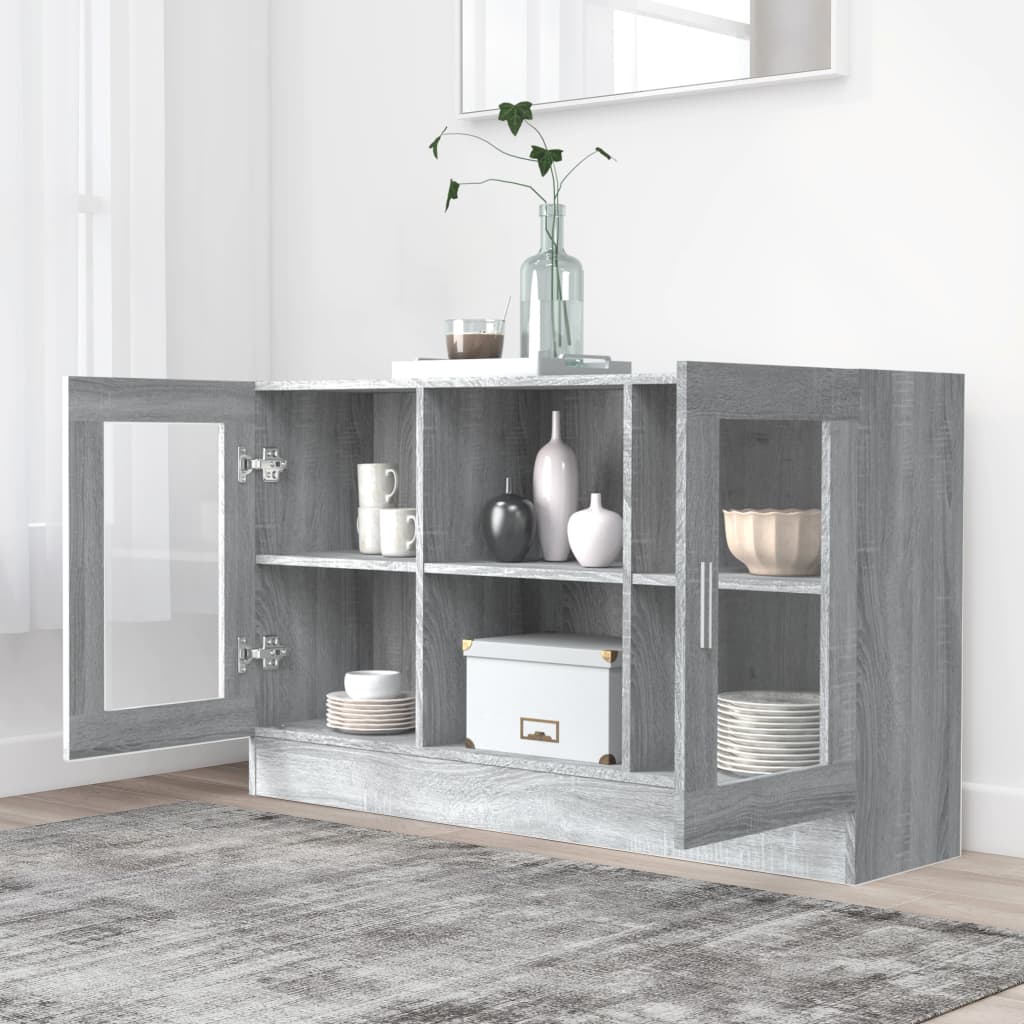 Βιτρίνα Γκρι Sonoma 120x30,5x70 εκ. από Επεξεργασμένο Ξύλο - Pakobazaar