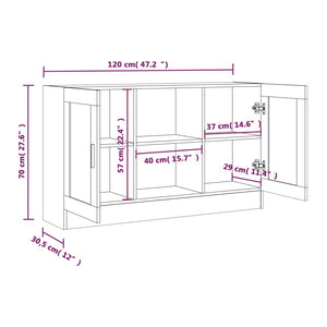 Βιτρίνα Καφέ Δρυς 120x30,5x70 εκ. από Επεξεργασμένο Ξύλο