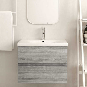 Ντουλάπι Νιπτήρα Γκρι Sonoma 60x38,5x45 εκ. Επεξεργασμένο Ξύλο