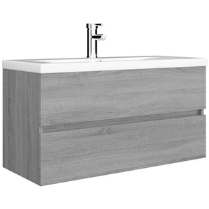 Ντουλάπι Νιπτήρα Γκρι Sonoma 90x38,5x45 εκ. Επεξεργασμένο Ξύλο