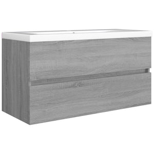 Ντουλάπι Νιπτήρα Γκρι Sonoma 90x38,5x45 εκ. Επεξεργασμένο Ξύλο