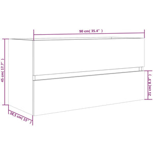 Ντουλάπι Νιπτήρα Γκρι Sonoma 90x38,5x45 εκ. Επεξεργασμένο Ξύλο
