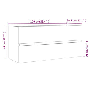 Ντουλάπι Νιπτήρα Καπνιστή Δρυς 100x38,5x45 εκ. Επεξεργ. Ξύλο