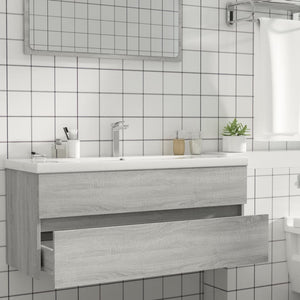 Ντουλάπι Νιπτήρα Γκρι Sonoma 100x38,5x45 εκ. Επεξεργασμένο Ξύλο