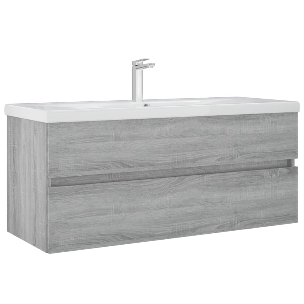 Ντουλάπι Νιπτήρα Γκρι Sonoma 100x38,5x45 εκ. Επεξεργασμένο Ξύλο