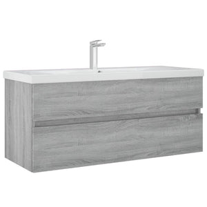 Ντουλάπι Νιπτήρα Γκρι Sonoma 100x38,5x45 εκ. Επεξεργασμένο Ξύλο