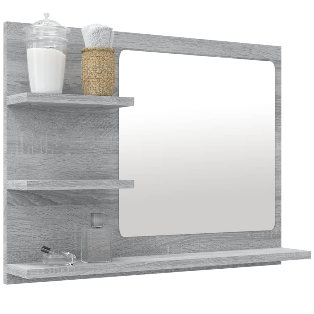 Καθρέφτης Μπάνιου Γκρι Sonoma 60x10,5x45 εκ. Επεξεργασμένο Ξύλο