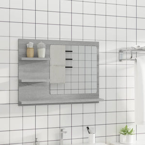 Καθρέφτης Μπάνιου Γκρι Sonoma 60x10,5x45 εκ. Επεξεργασμένο Ξύλο