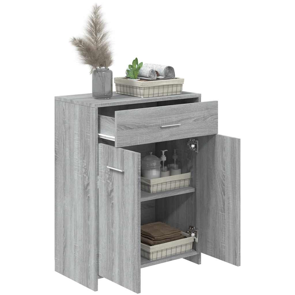 Ντουλάπι Μπάνιου Γκρι Sonoma 60x33x80 εκ. Επεξεργασμένο Ξύλο